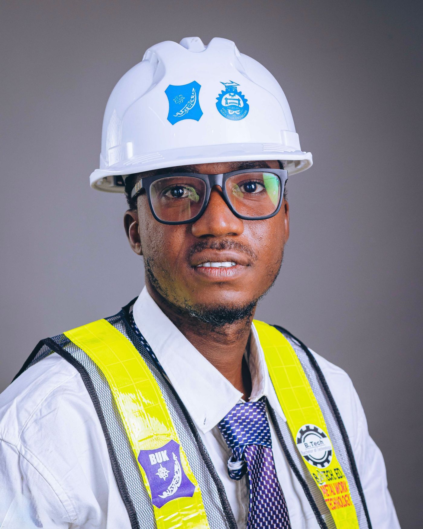Professional engineer wearing safety equipment